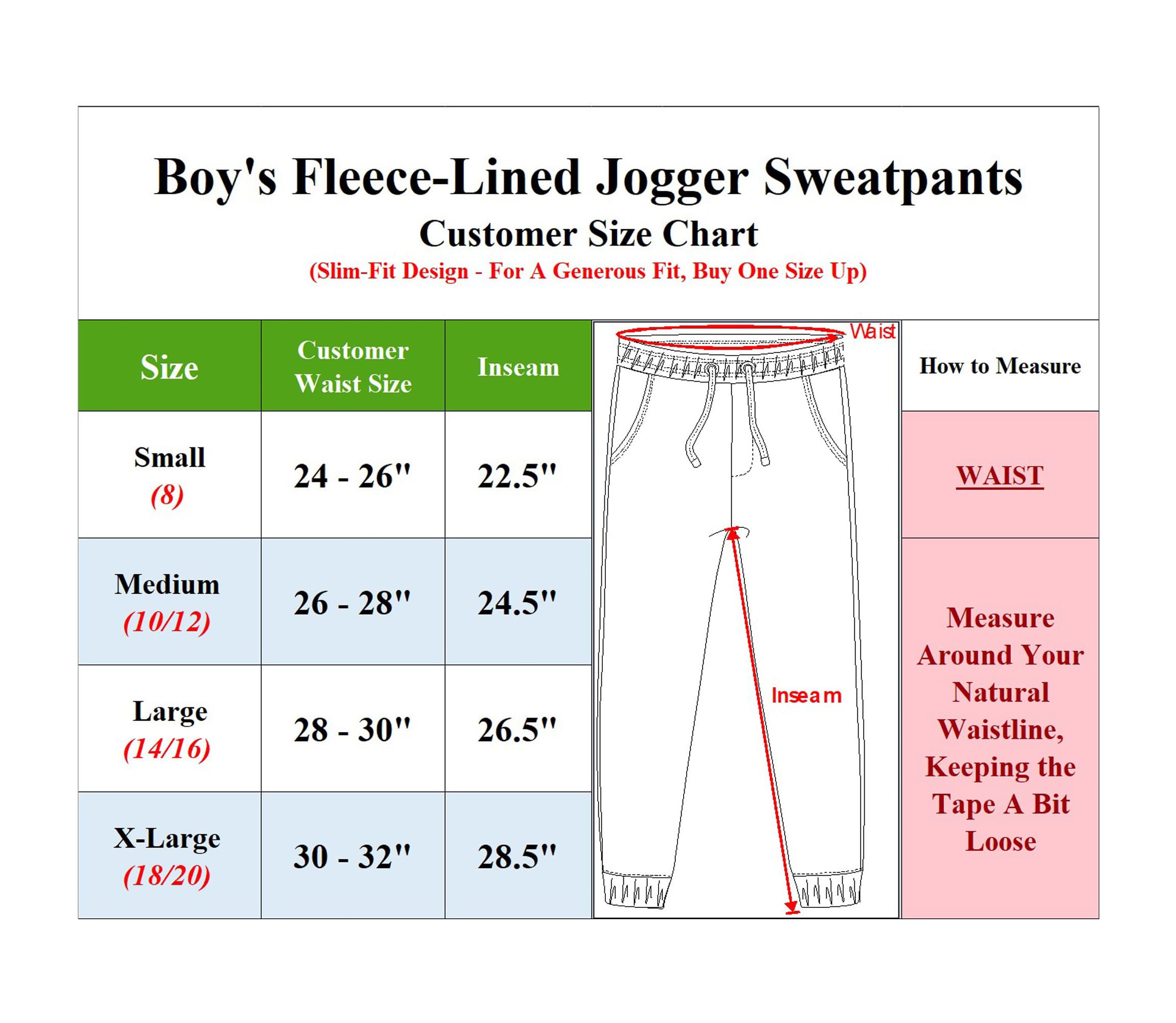 Galaxy By Harvic Boys Slim-Fit Fleece Jogger Sweatpants