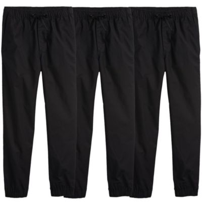 Galaxy by Harvic Kids Boy's Slim Fitting Cotton Stretch Classic Twill Joggers, Black, XL Husky