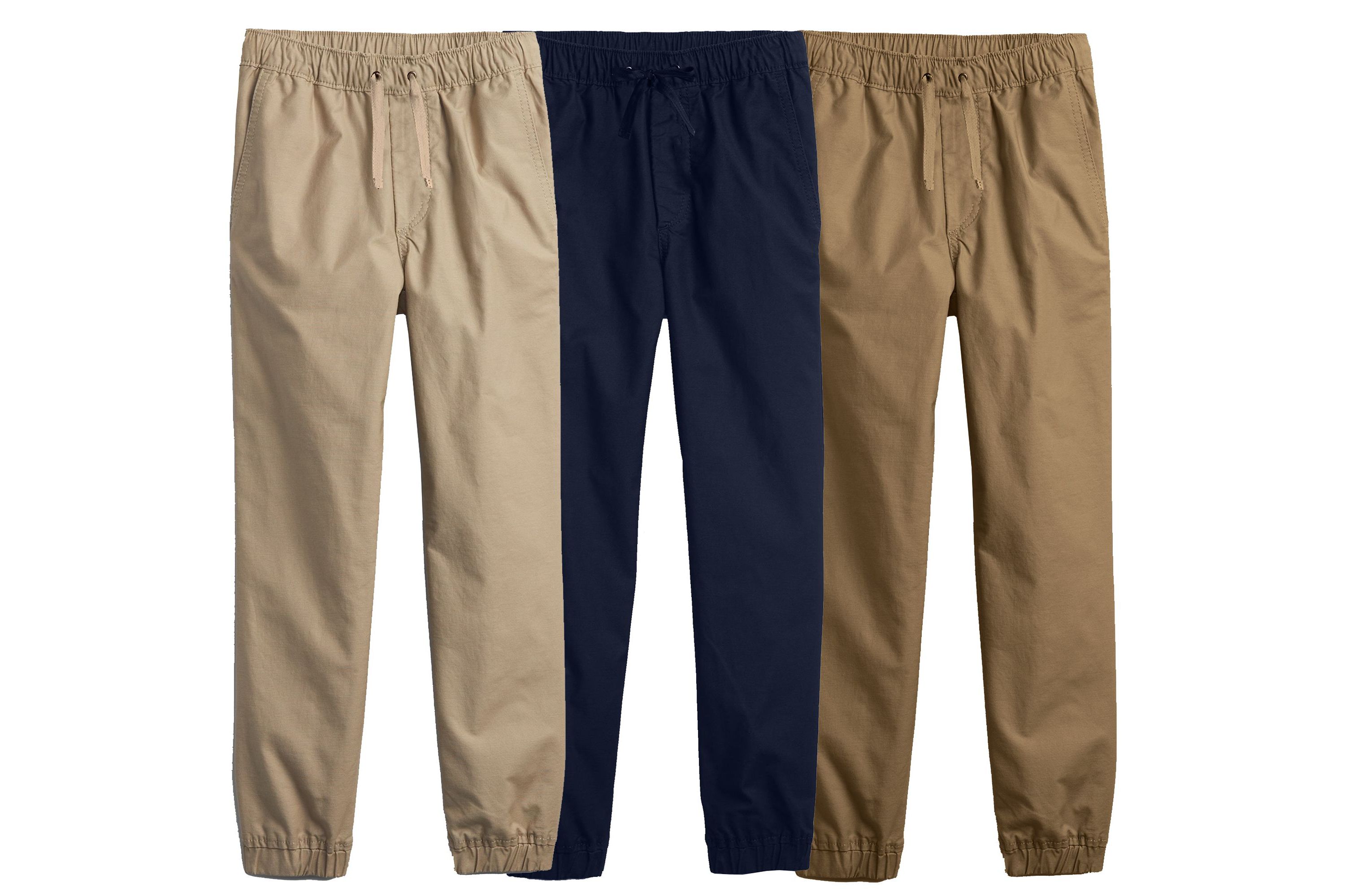 Boys Slim Fitting Cotton Stretch Classic Twill Joggers