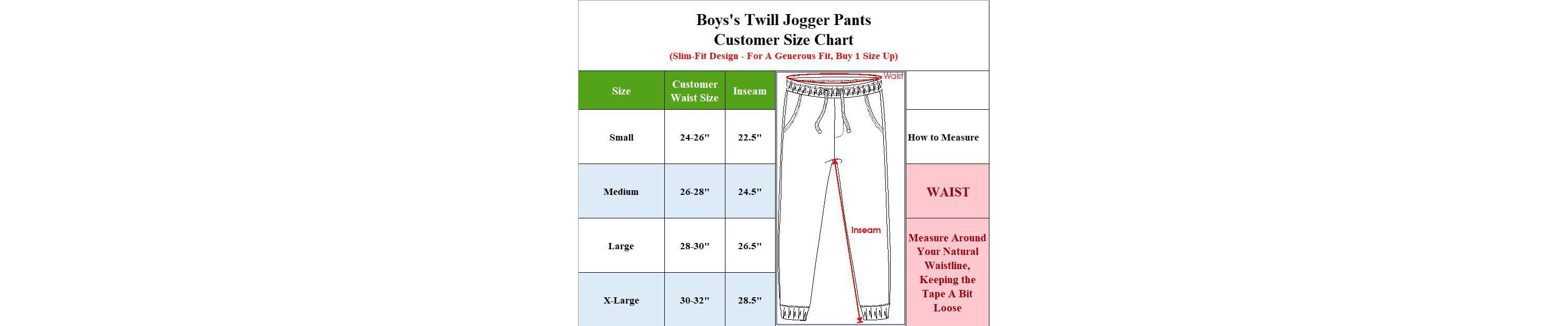 Boys Slim Fitting Cotton Stretch Classic Twill Joggers