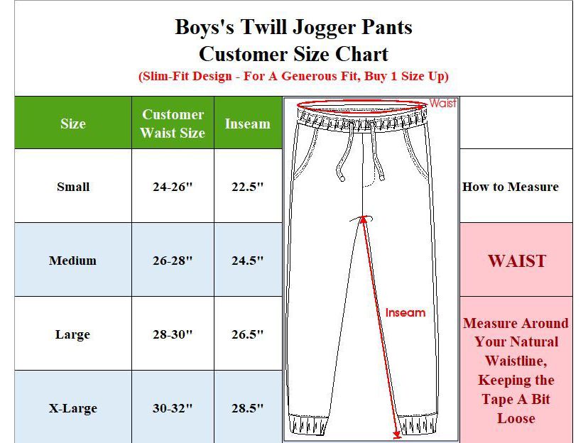 Boys Slim Fitting Cotton Stretch Classic Twill Joggers