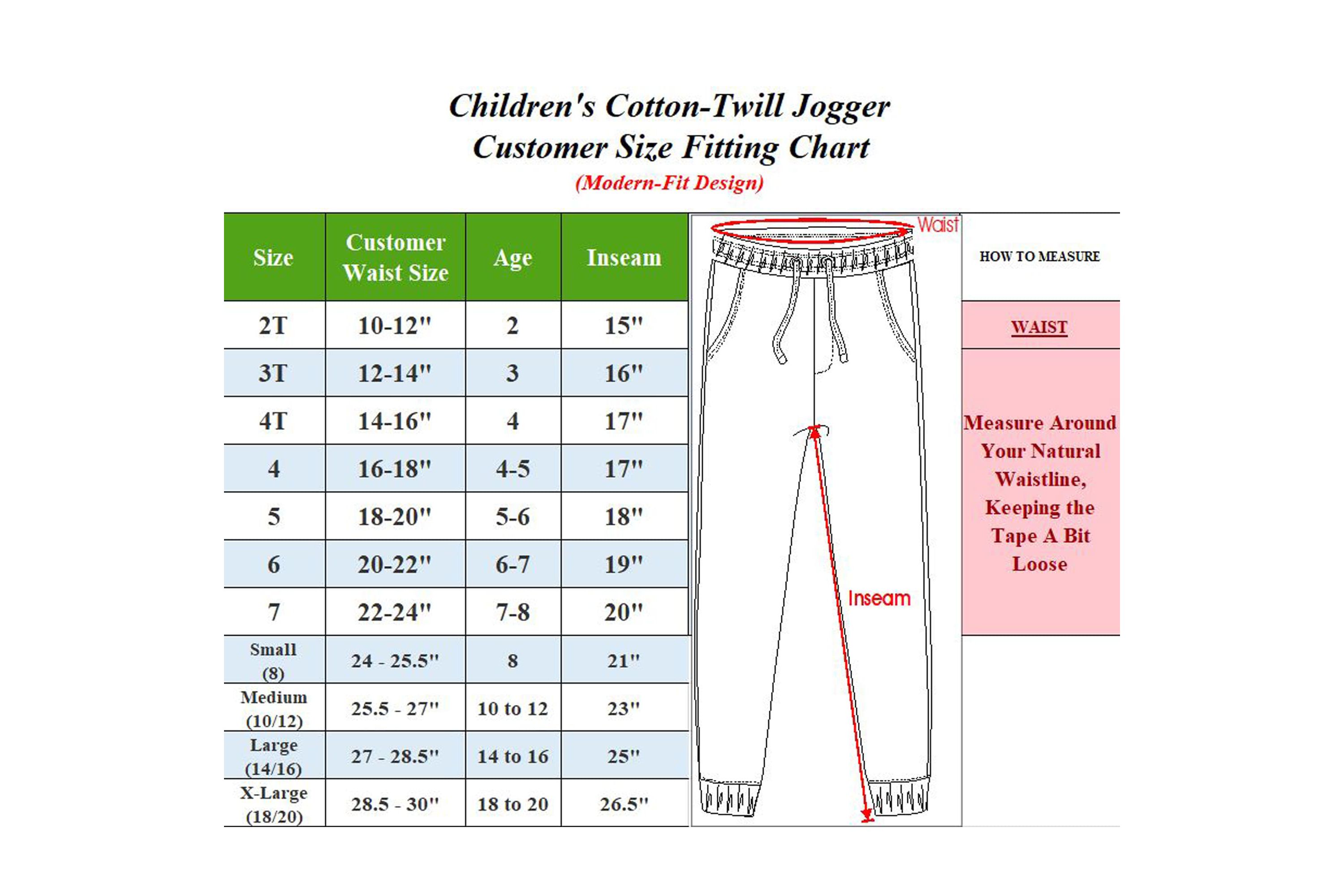 Jump start Boys Slim Fitting Cotton Stretch Classic Twill Joggers