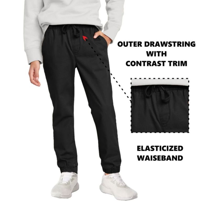 Jump start Boys Slim Fitting Cotton Stretch Classic Twill Joggers