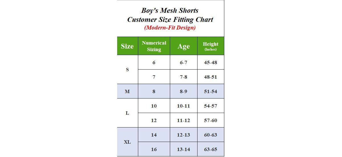 Boys Active Mesh Basketball Shorts (S-XL)