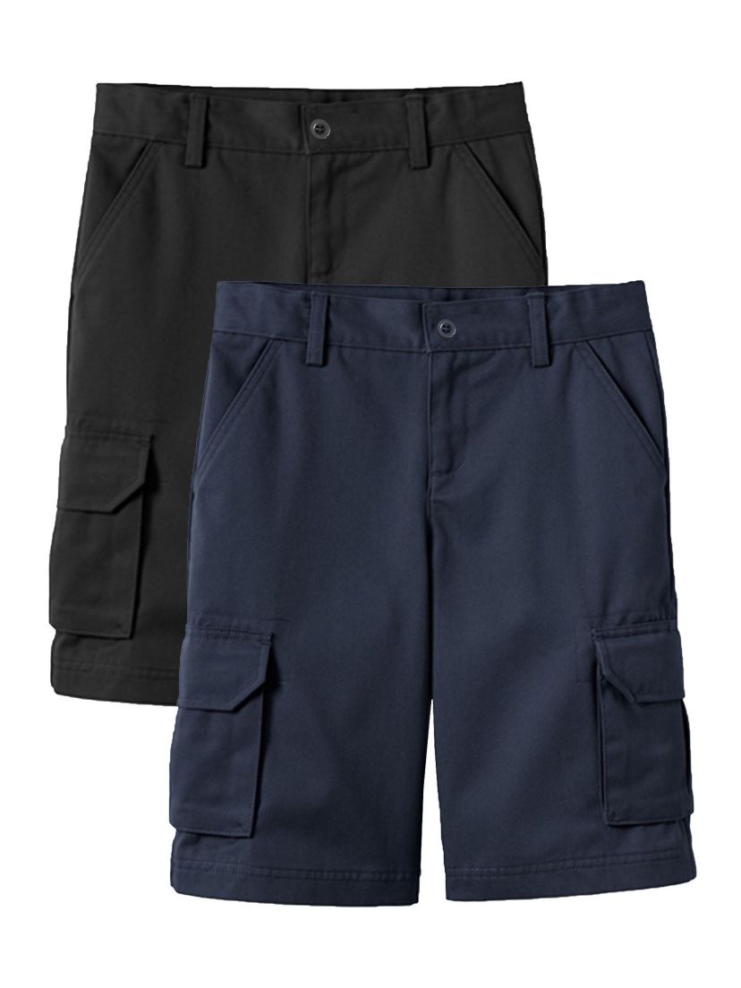 2-Pack Boys Stretch Cotton Cargo Shorts