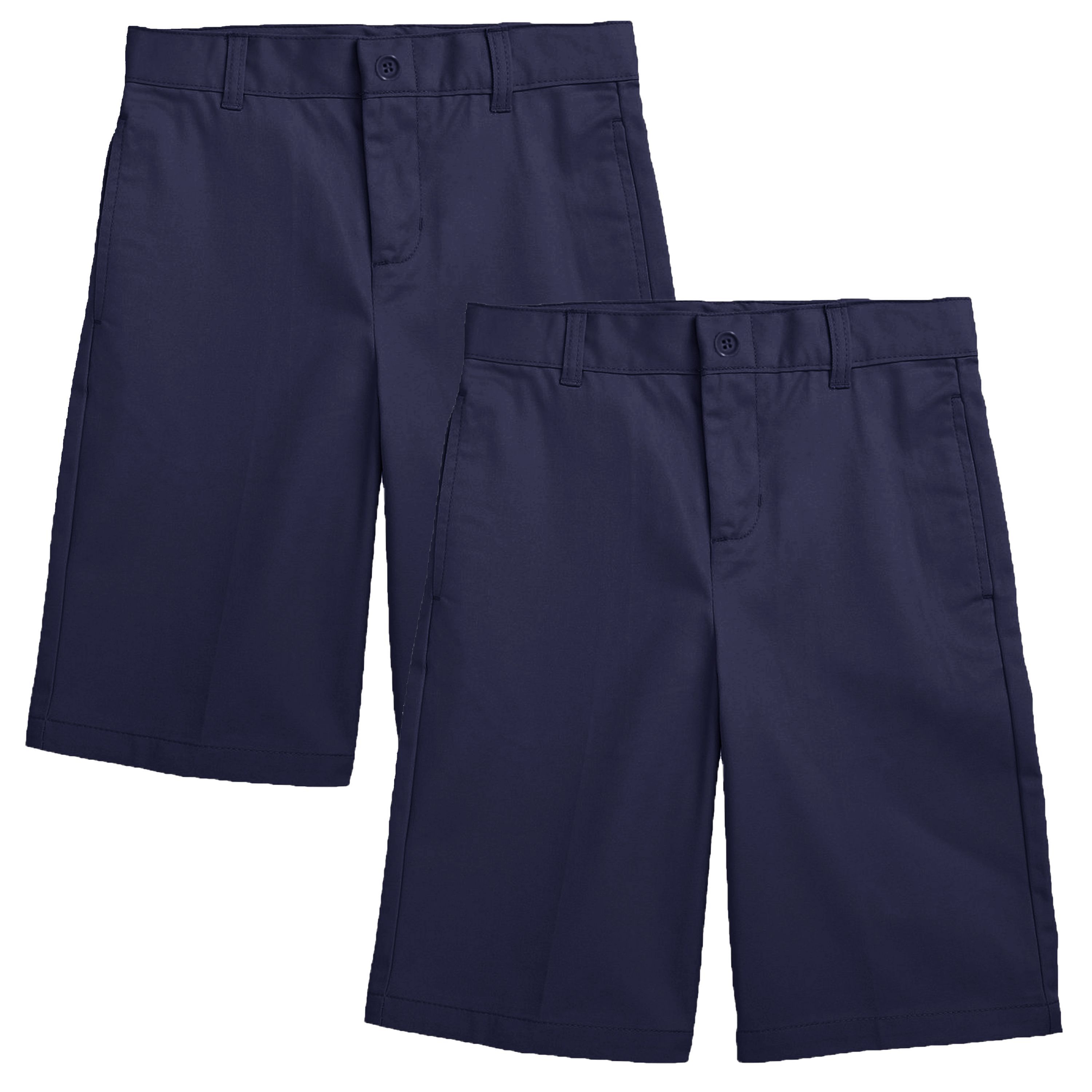 2-Pack Boys Stretch Slim Fit School Uniform Twill Shorts