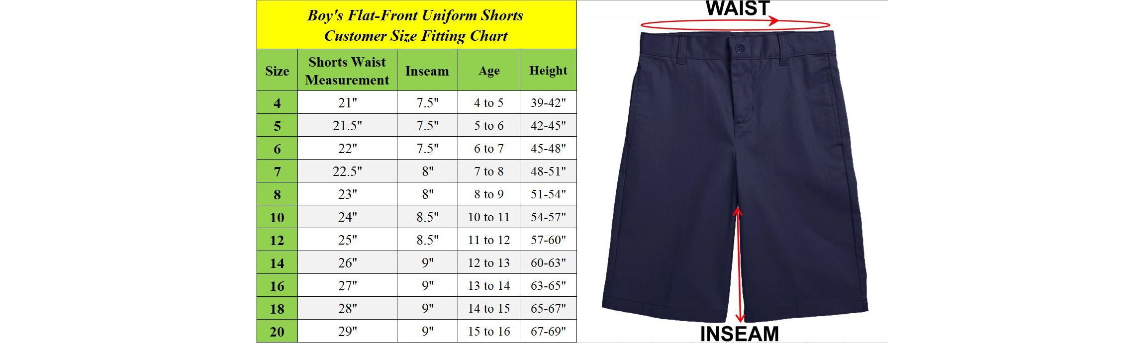 2-Pack Boys Stretch Slim Fit School Uniform Twill Shorts