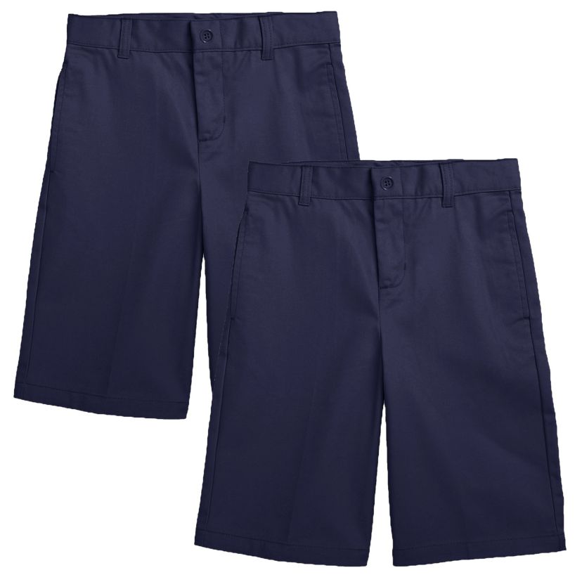 2-Pack Boys Stretch Slim Fit School Uniform Twill Shorts