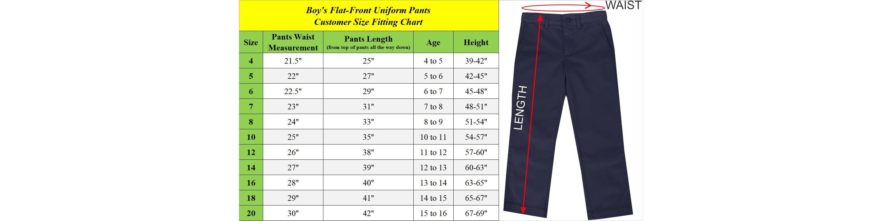 Boys Stretch Slim Fit School Uniform Chino Pants