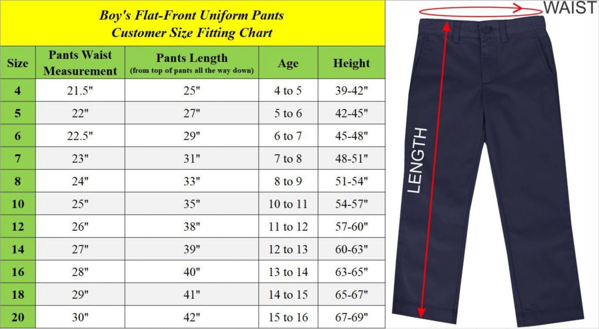 Boys Stretch Slim Fit School Uniform Chino Pants