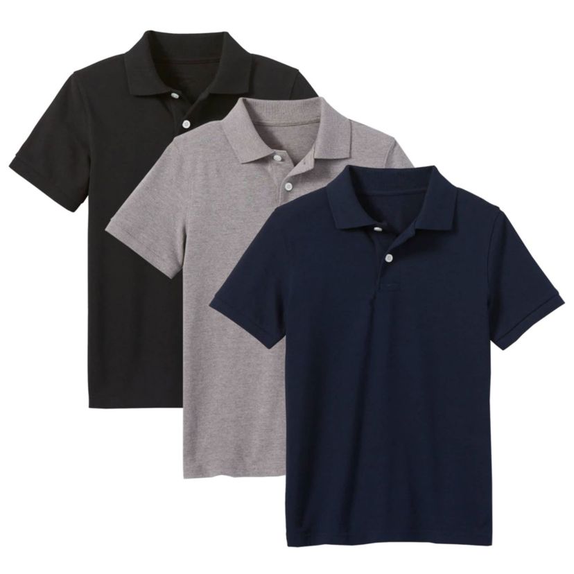 Classic Boys Short Sleeve Polo Shirt -3 Pack