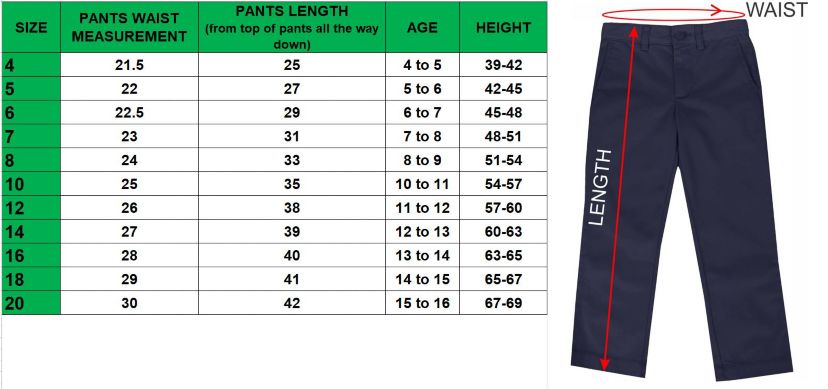 Galaxy Authentic Boys Slim Straight Flat Front School Uniform Pants