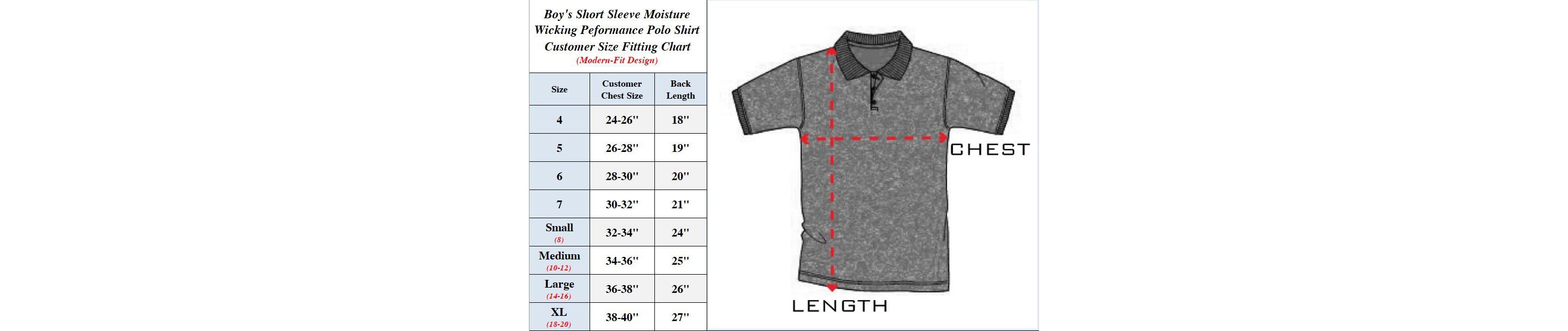 Boys Moisture Wicking Short Sleeve Polos