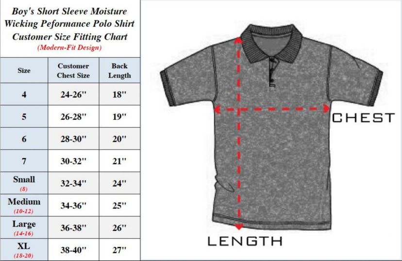 Boys Moisture Wicking Short Sleeve Polos