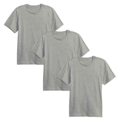 Galaxy by Harvic Kids Boyâs Short Sleeve Crew Neck Stretch Tee-3 Pack, Grey, Large