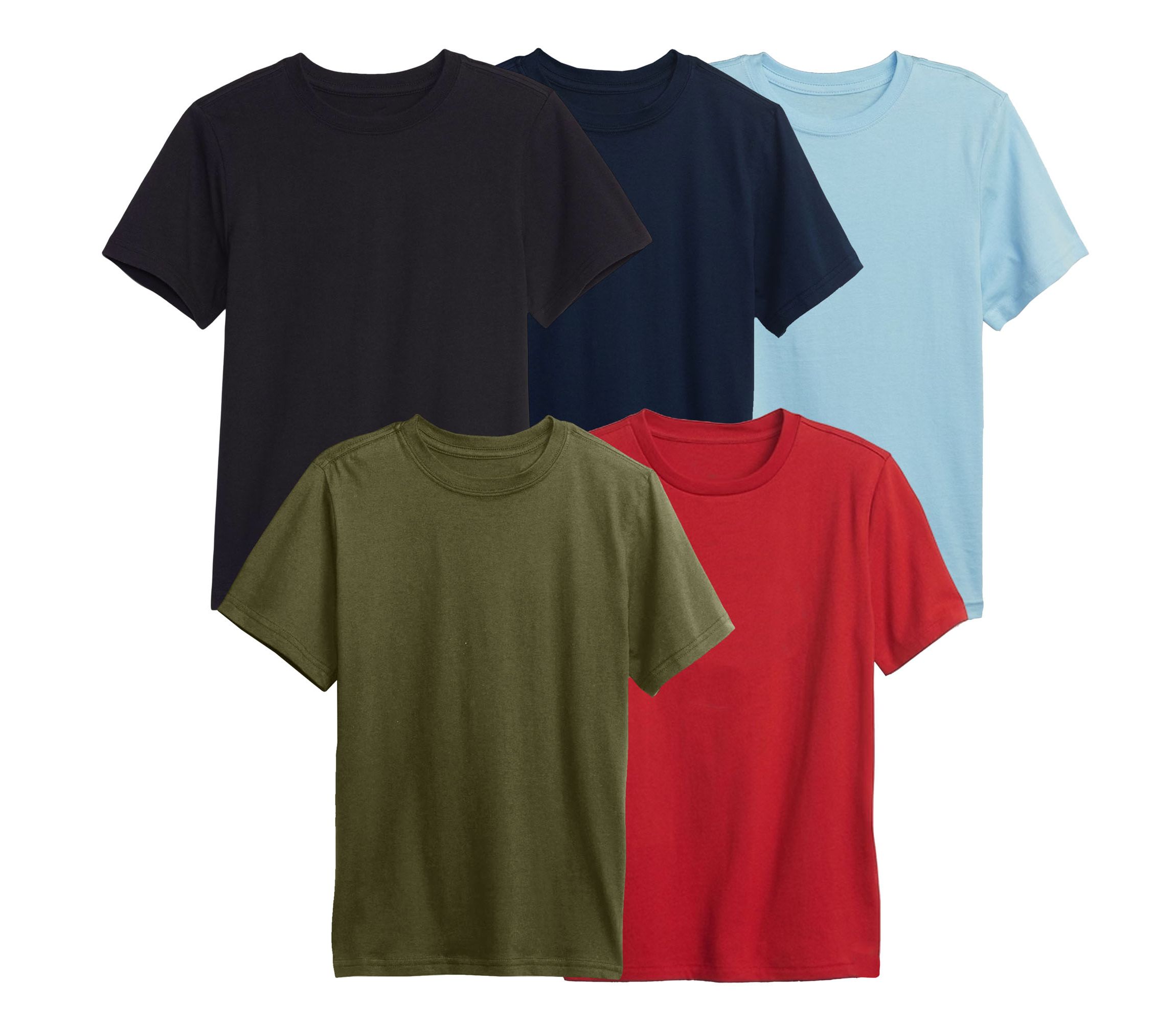 Boy’s Short Sleeve Crew Neck Stretch Tee-3 Pack- 5 Pack