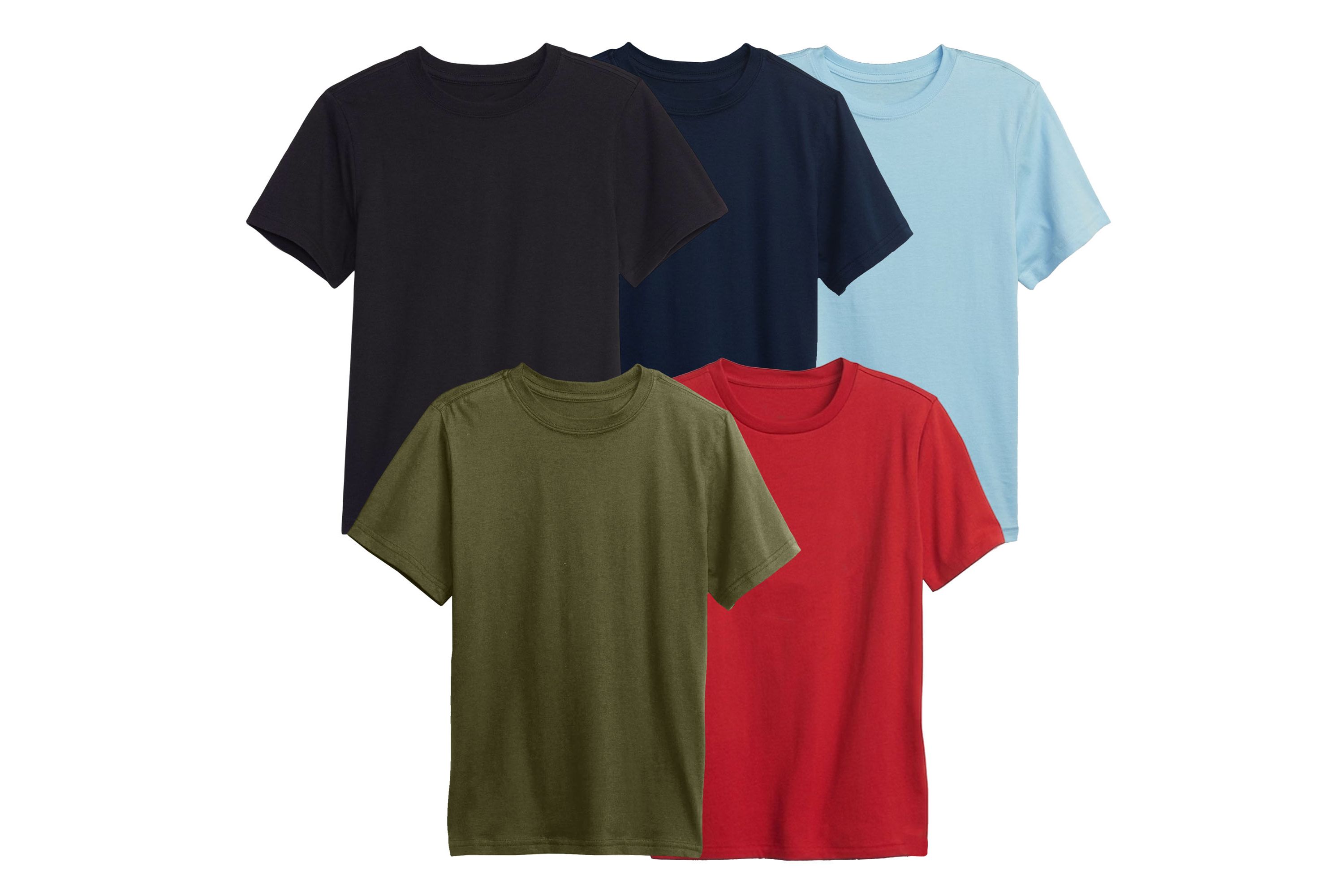 Boy’s Short Sleeve Crew Neck Stretch Tee-3 Pack- 5 Pack