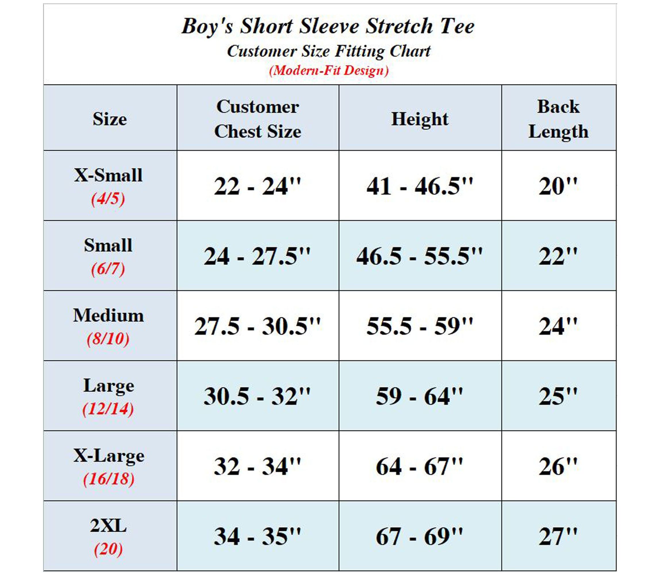 Boy’s Short Sleeve Crew Neck Stretch Tee