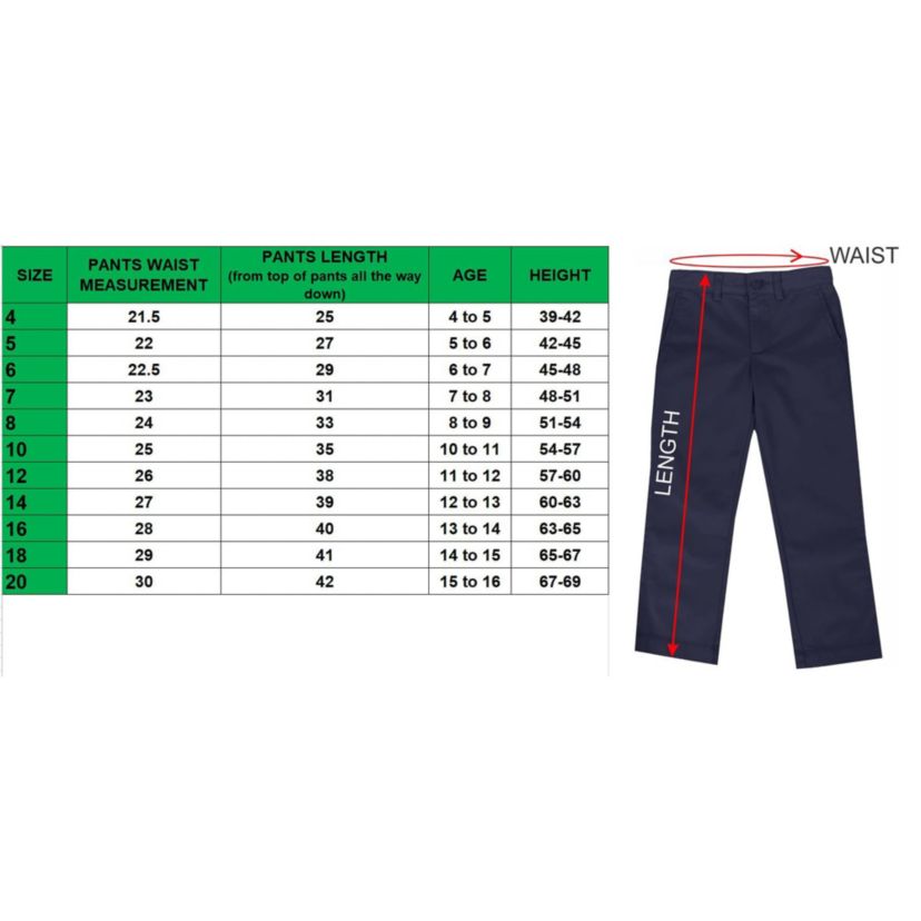 Galaxy Authentic Boys Flat Front School Uniform Pants-2 Pack