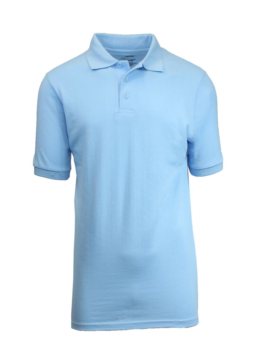 Boys 8-20 Long  Sleeve School Uniform  Pique Polo Shirt