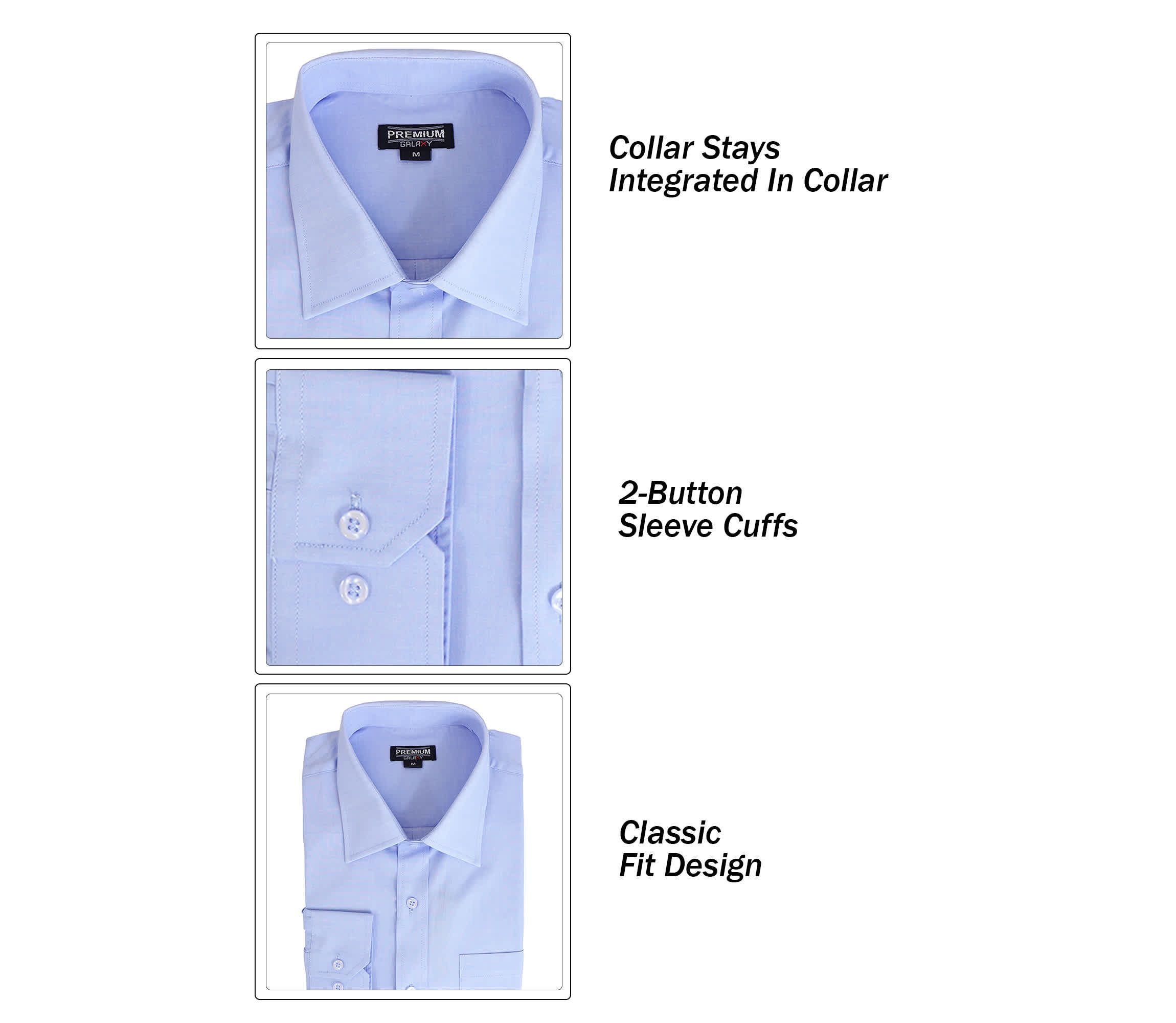 Galaxy Authentic Boy’s Long Sleeve Button Down Dress Shirt