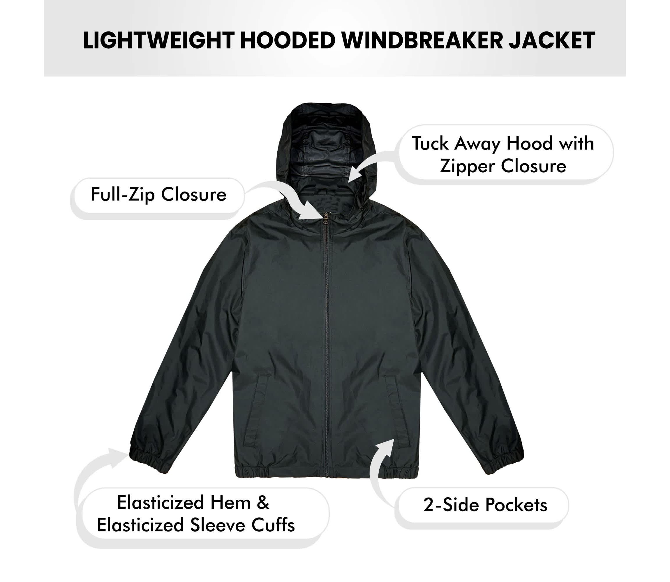 Galaxy Authentic Boys Fleece Lined Lightweight WIndbreaker Jacket W/ Hood