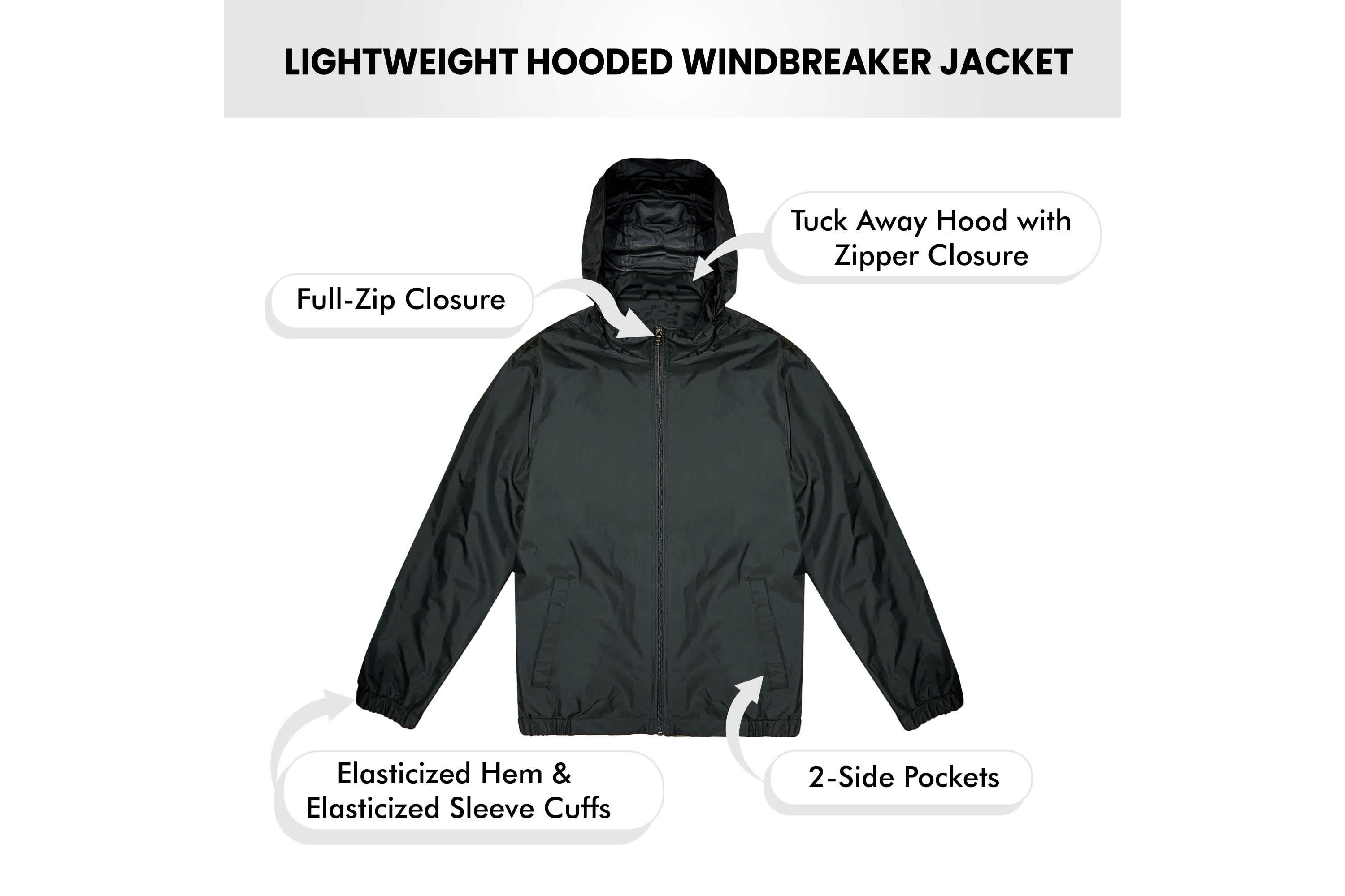 Galaxy Authentic Boys Fleece Lined Lightweight WIndbreaker Jacket W/ Hood