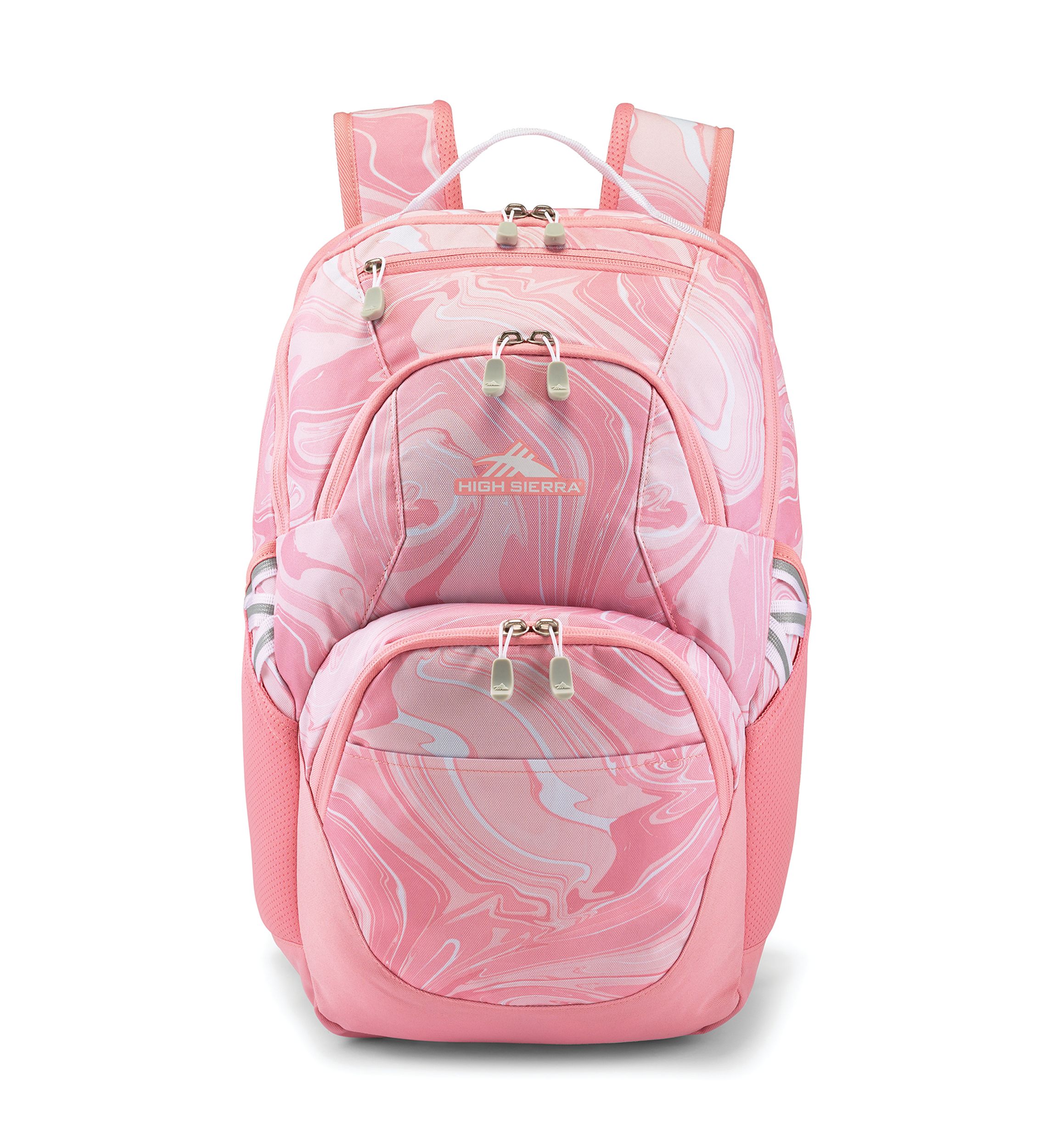 Girls Pink Marble Print Backpack