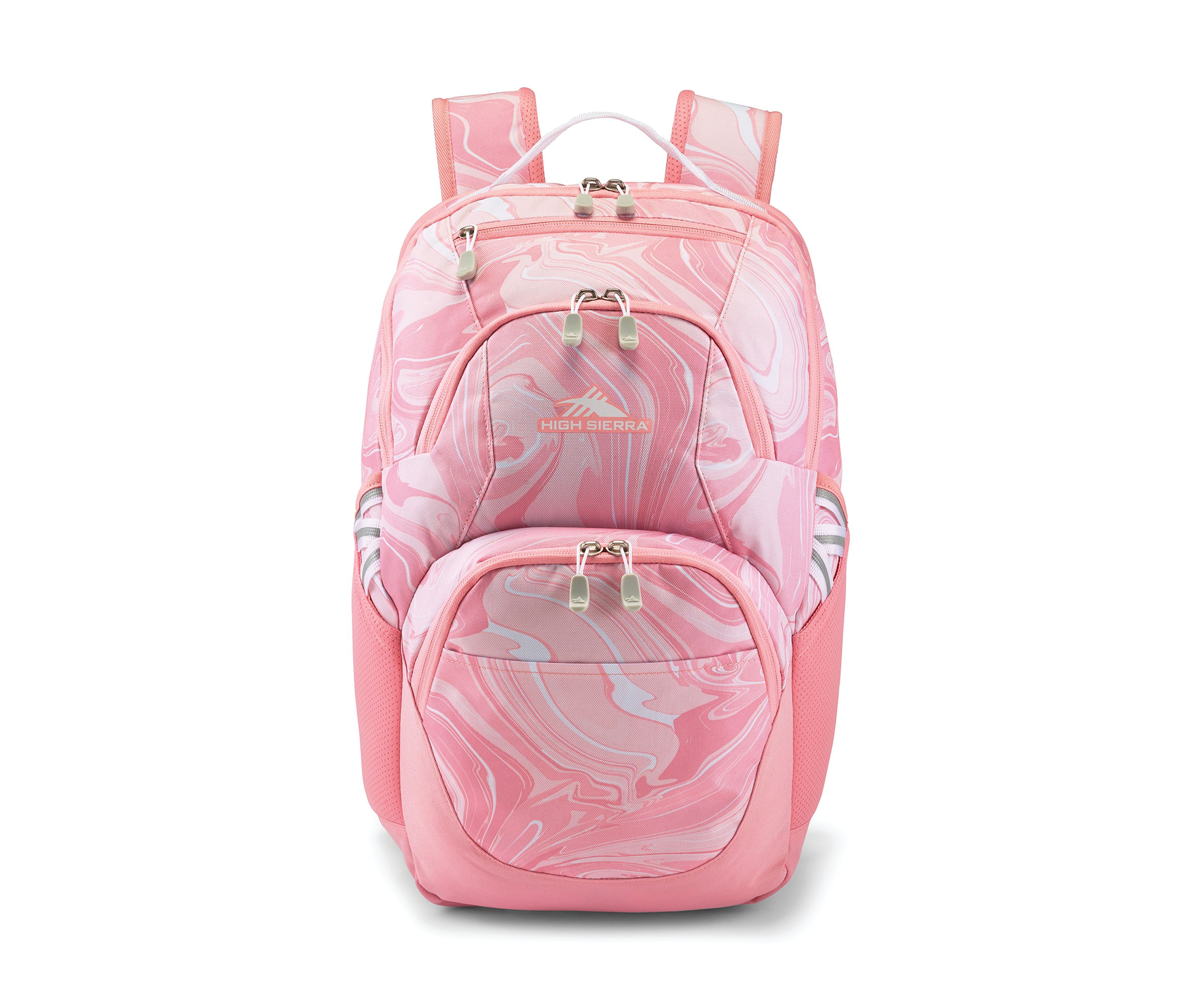 Girls Pink Marble Print Backpack