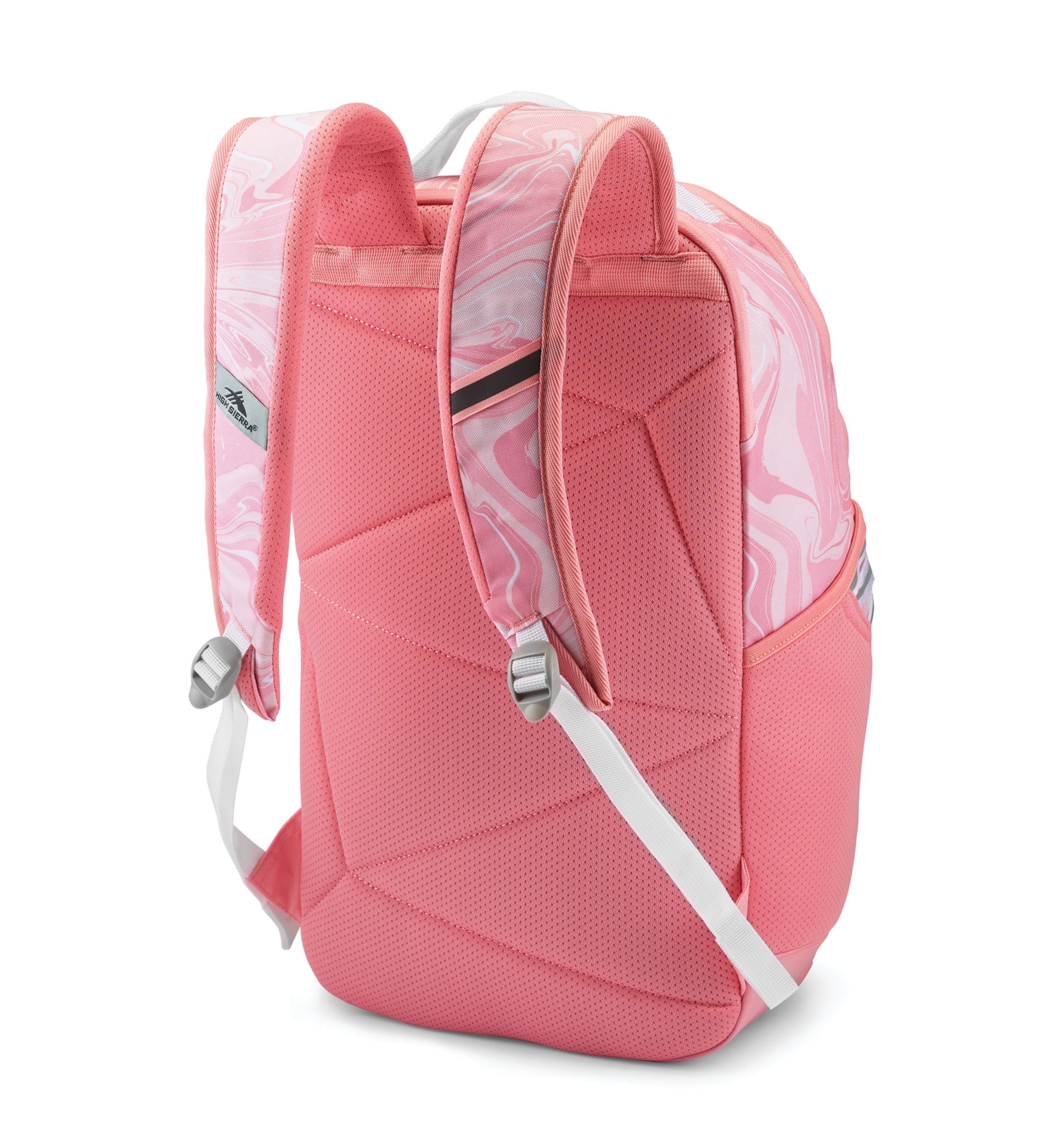 Girls Pink Marble Print Backpack