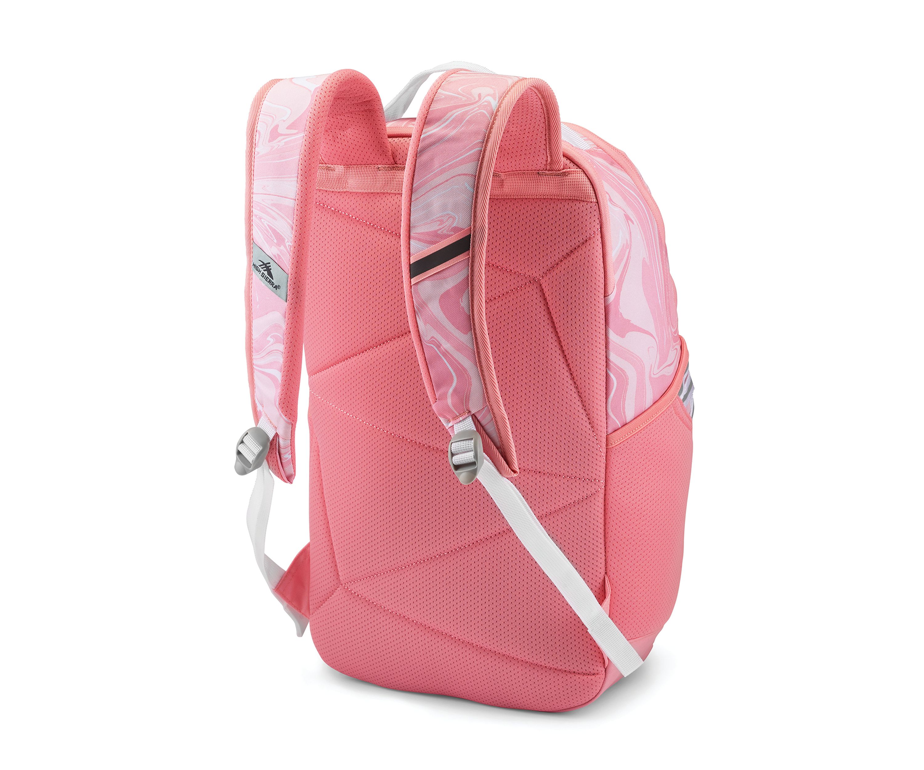 Girls Pink Marble Print Backpack