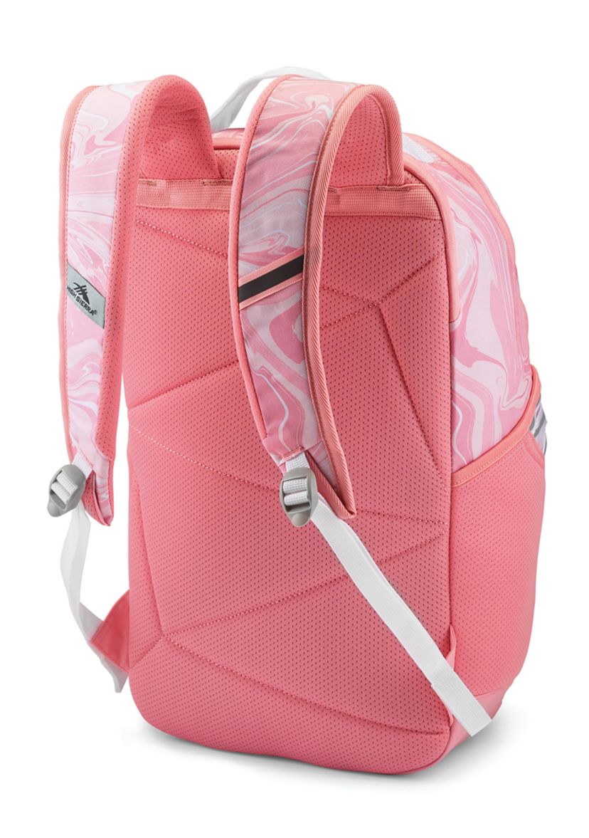Girls Pink Marble Print Backpack