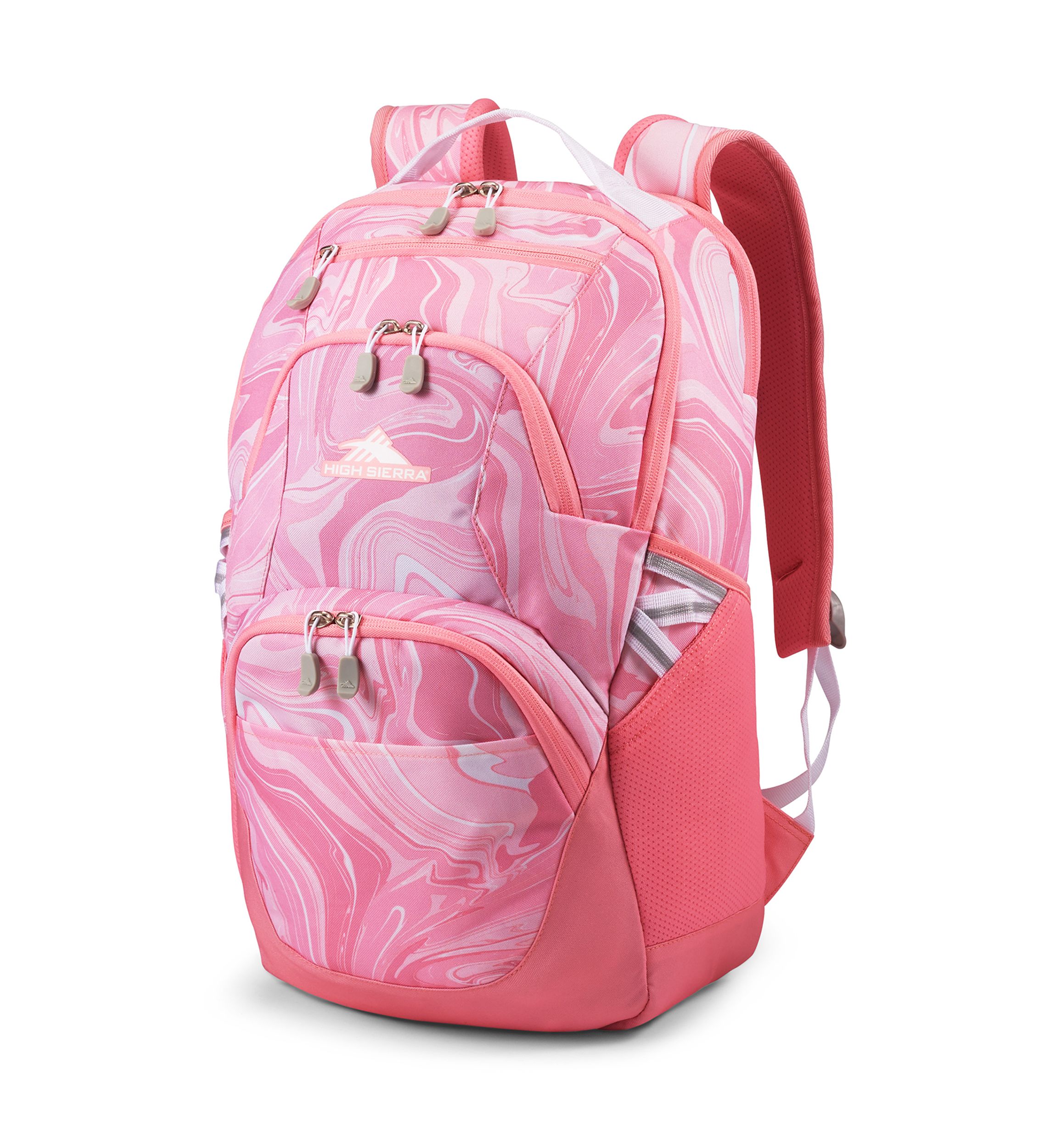 Girls Pink Marble Print Backpack