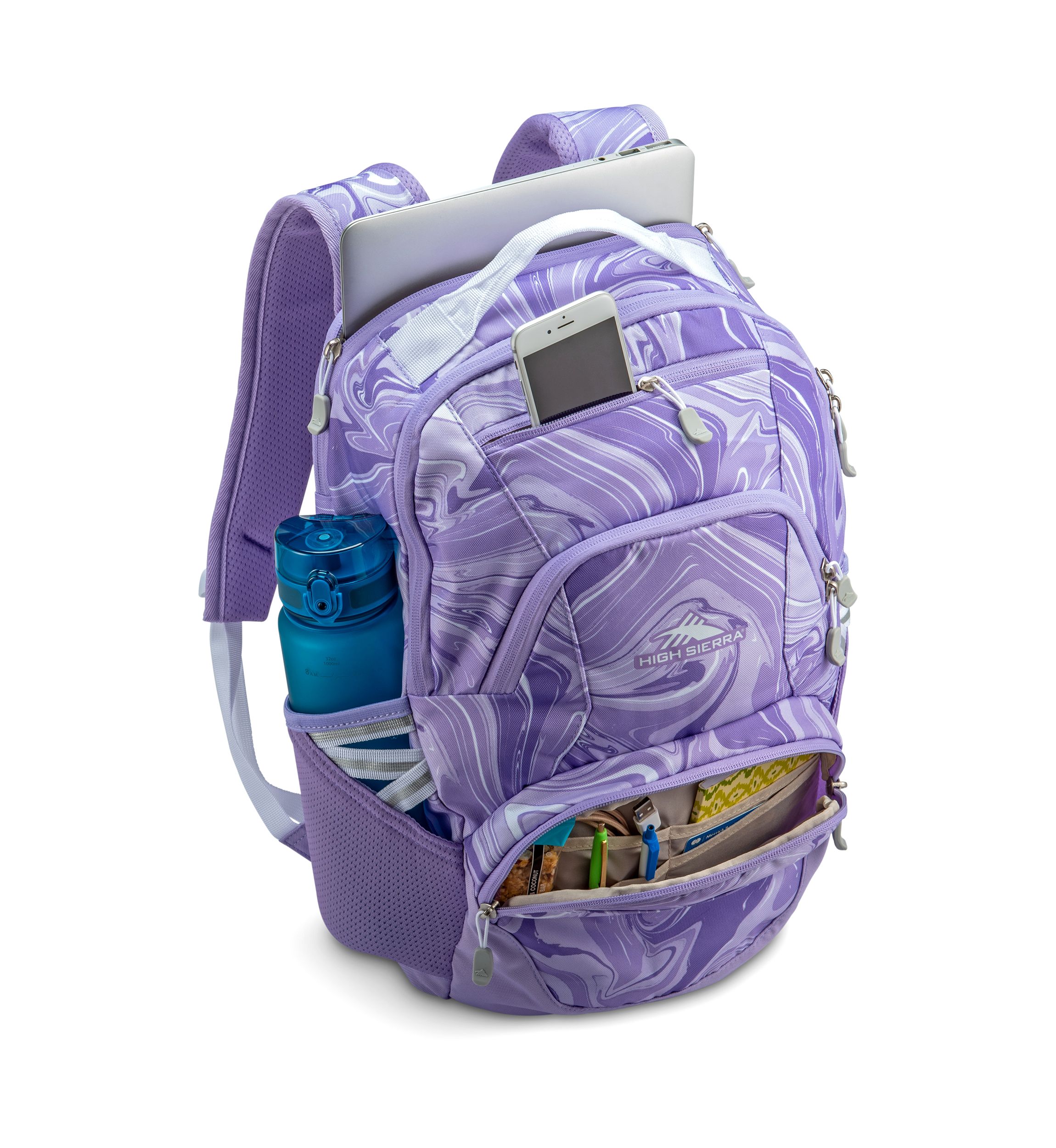 Big Kids Swoop Lavender Marble Backpack