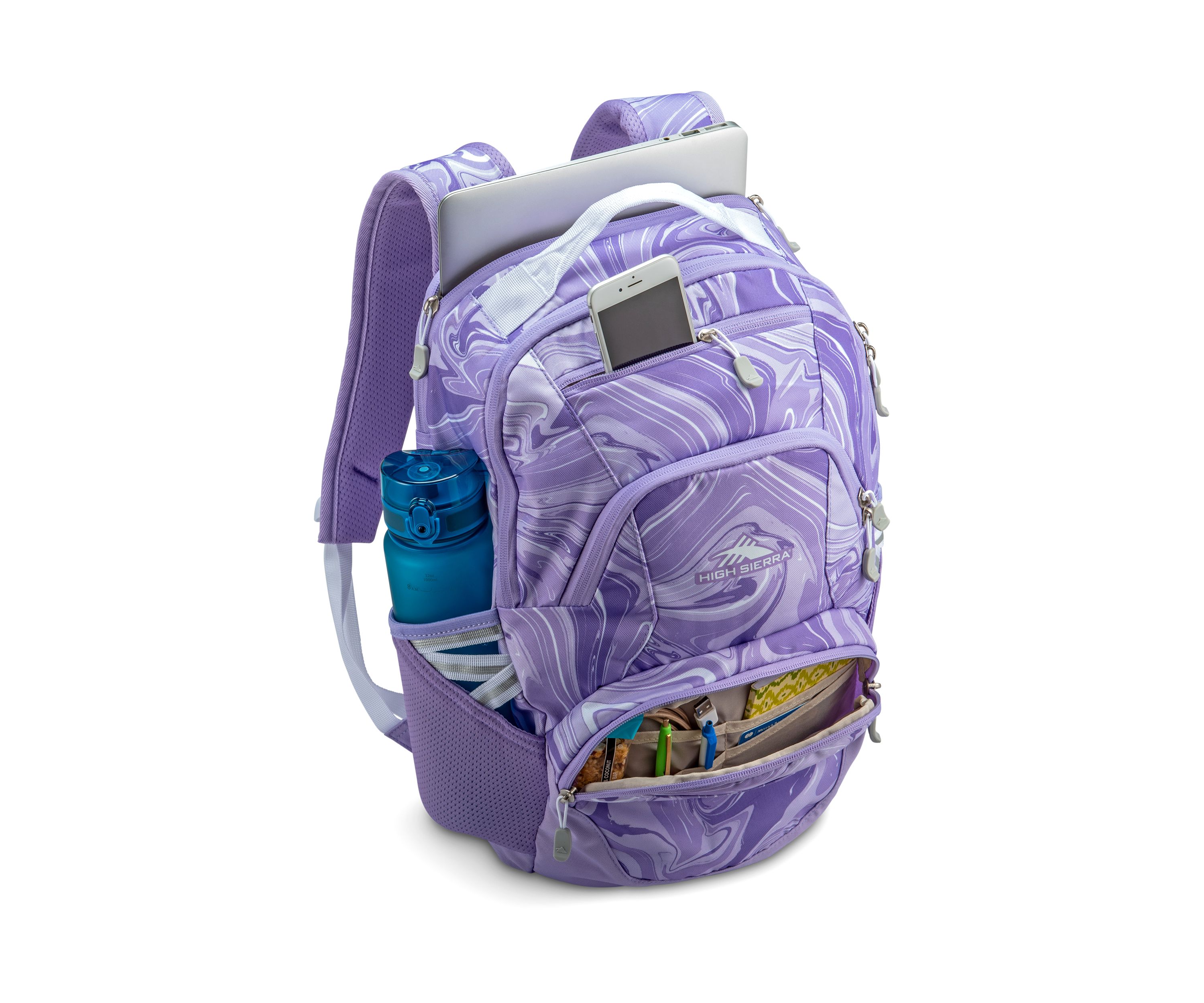 Big Kids Swoop Lavender Marble Backpack