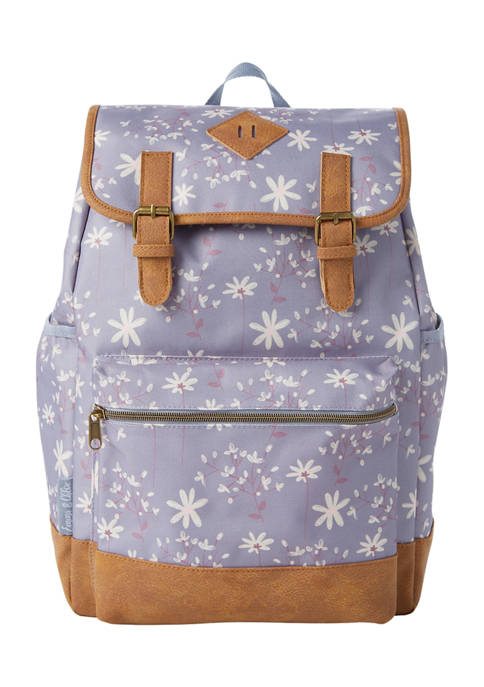 Adventure Trails Girls Floral Flap Backpack