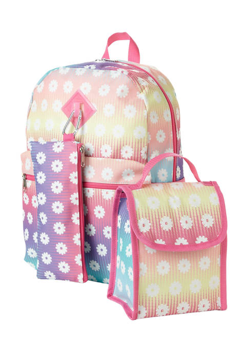 Adventure Trails Girls Ombré Daisy 5-in-1 Backpack Set