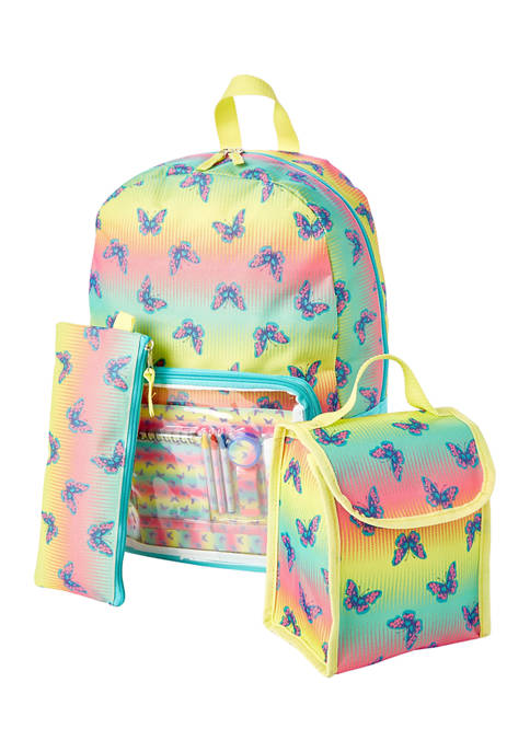 Adventure Trails Girls Ombr&eacute; Butterfly Backpack Super Set