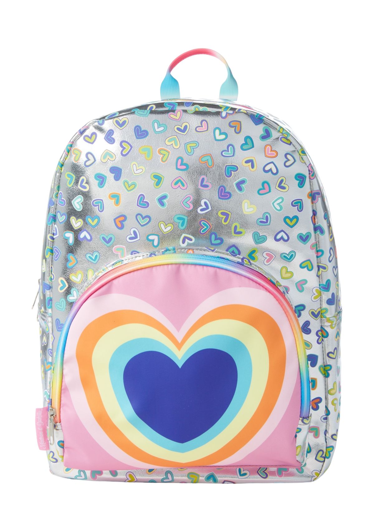 Girls Metallic Heart Backpack