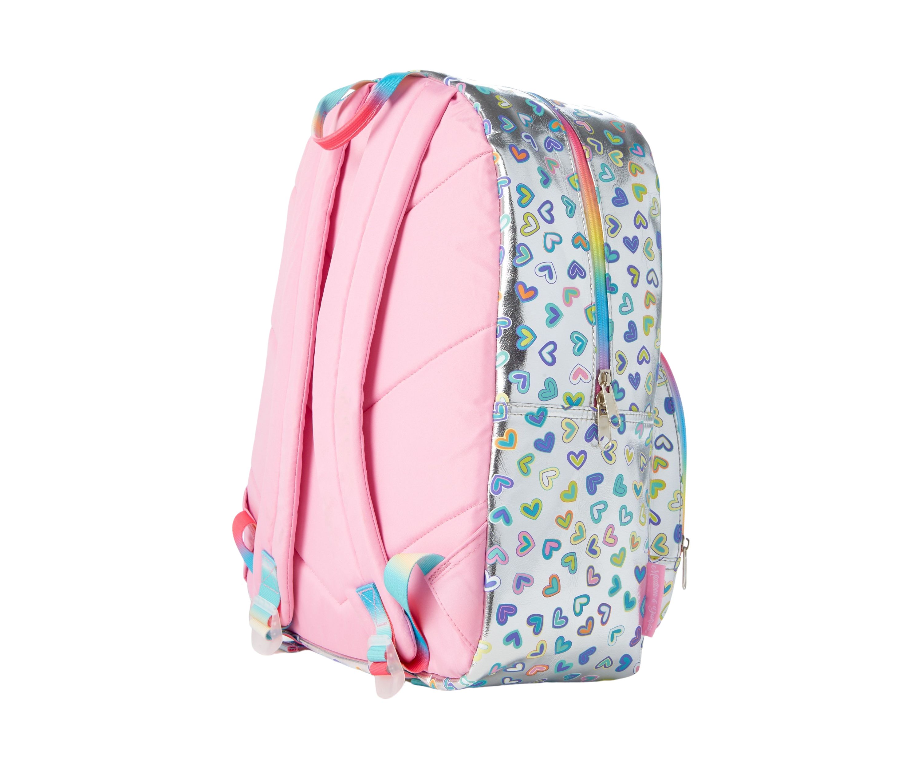 Girls Metallic Heart Backpack