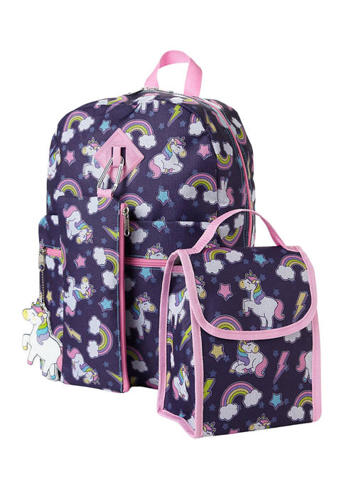 Adventure Trails Girls Blue Unicorn 5-in-1 Backpack Set