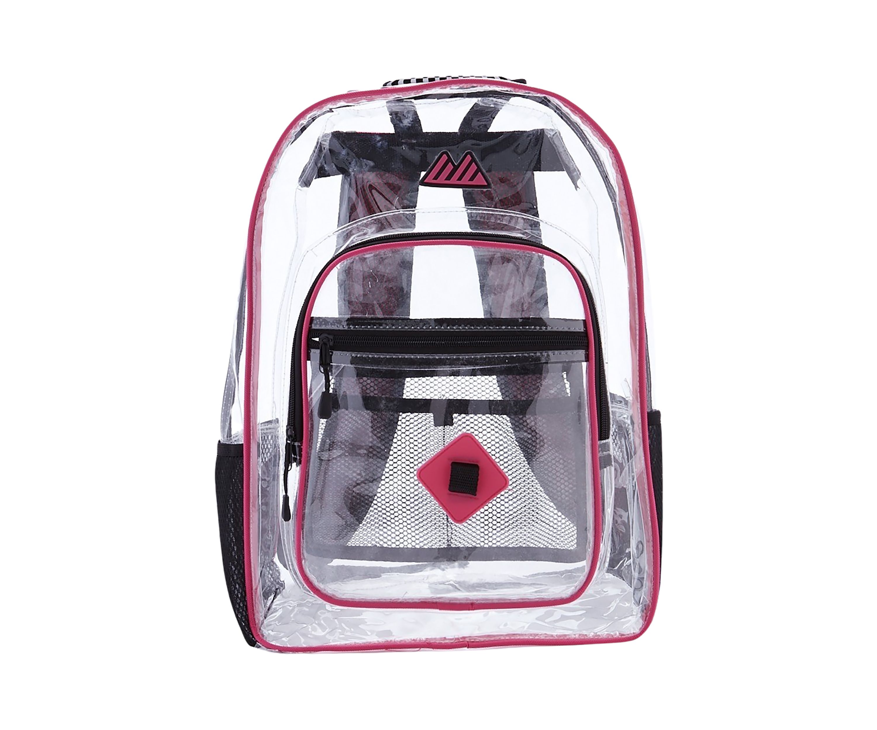 Girls Pink Deluxe Clear Backpack