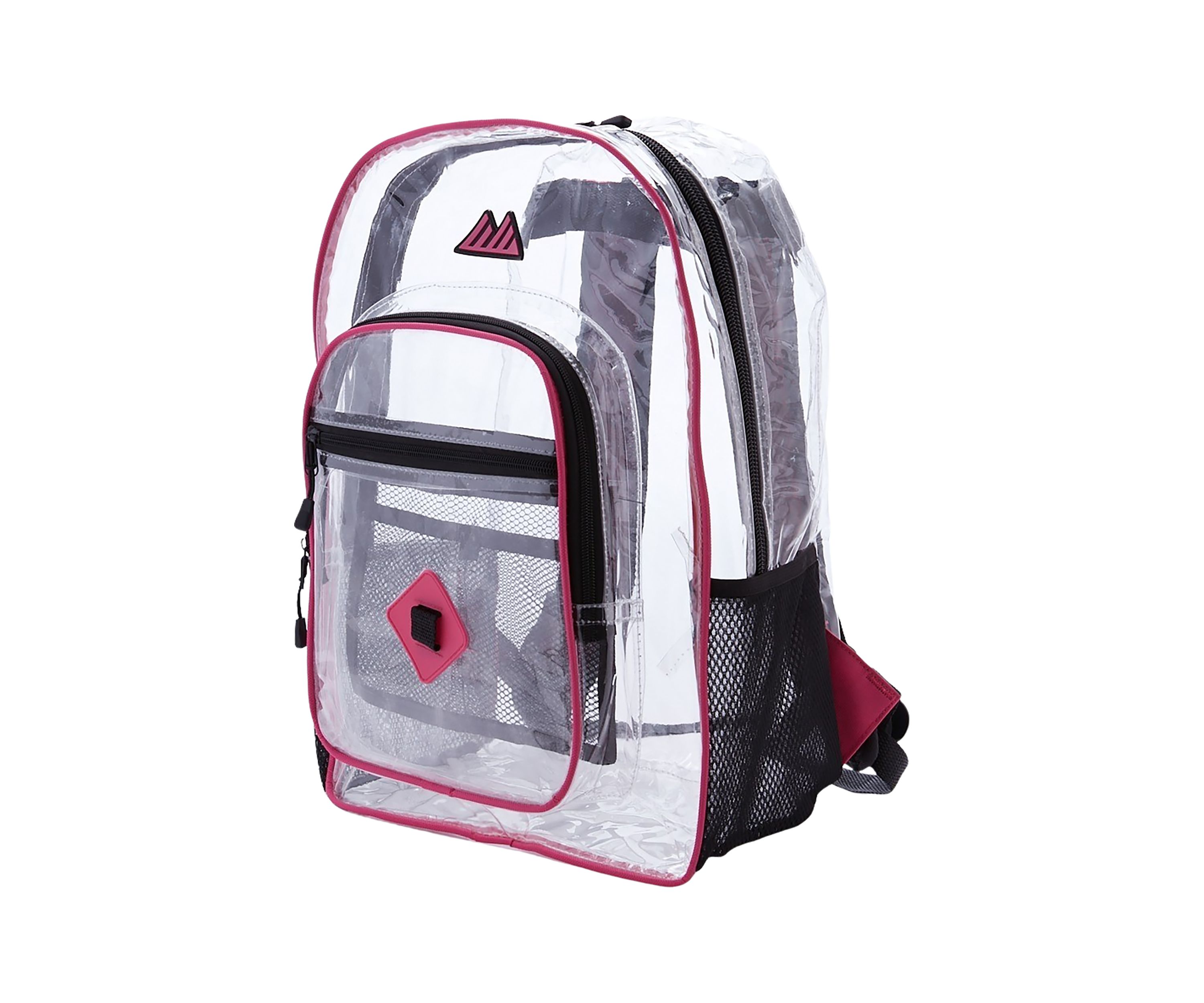 Girls Pink Deluxe Clear Backpack