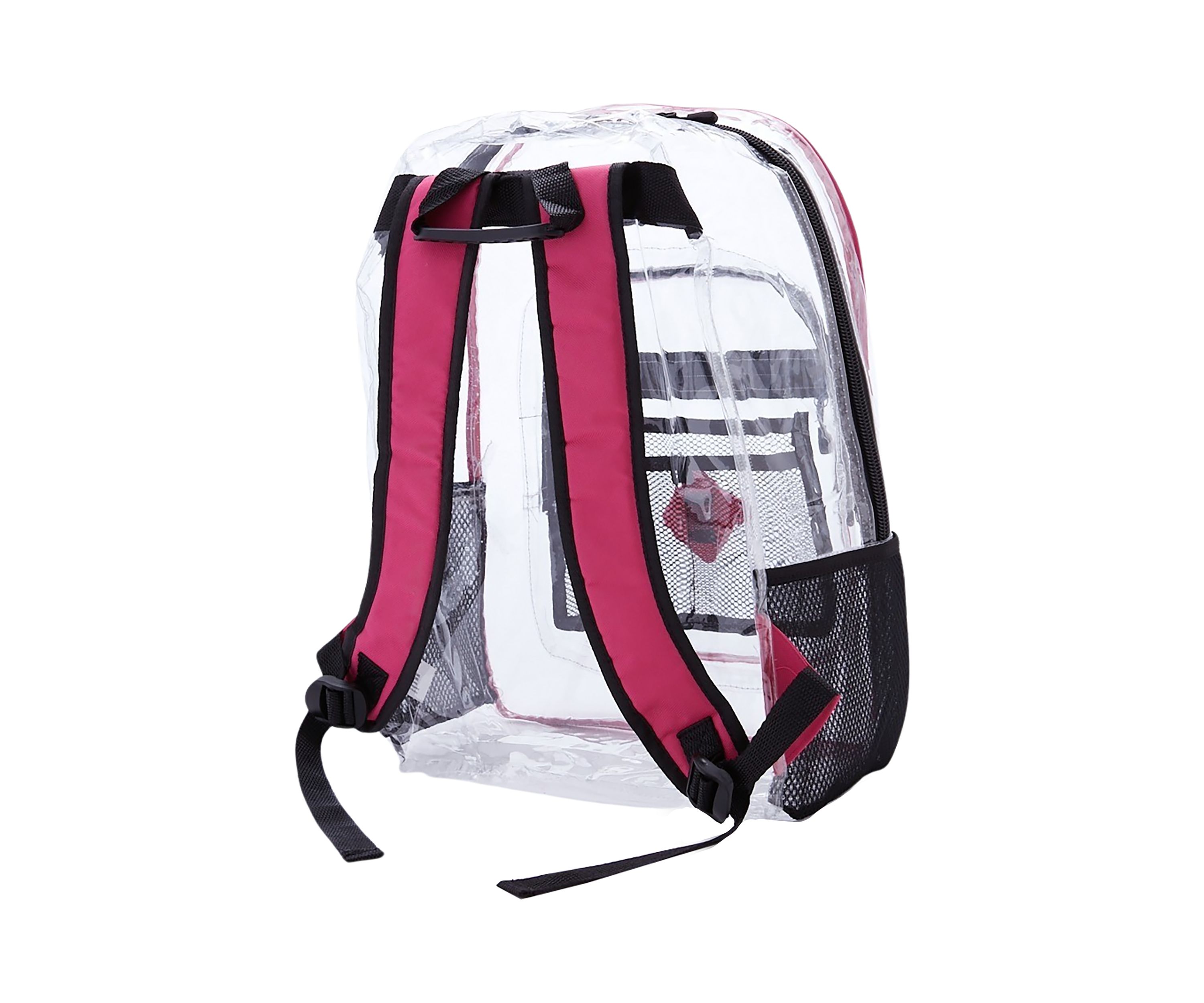 Girls Pink Deluxe Clear Backpack