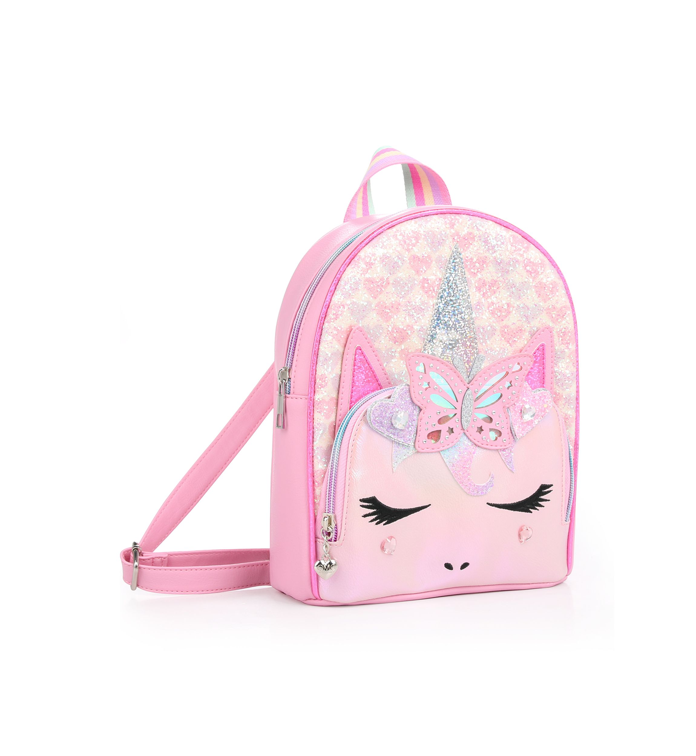 Girls Glitter Hearts Mini Backpack