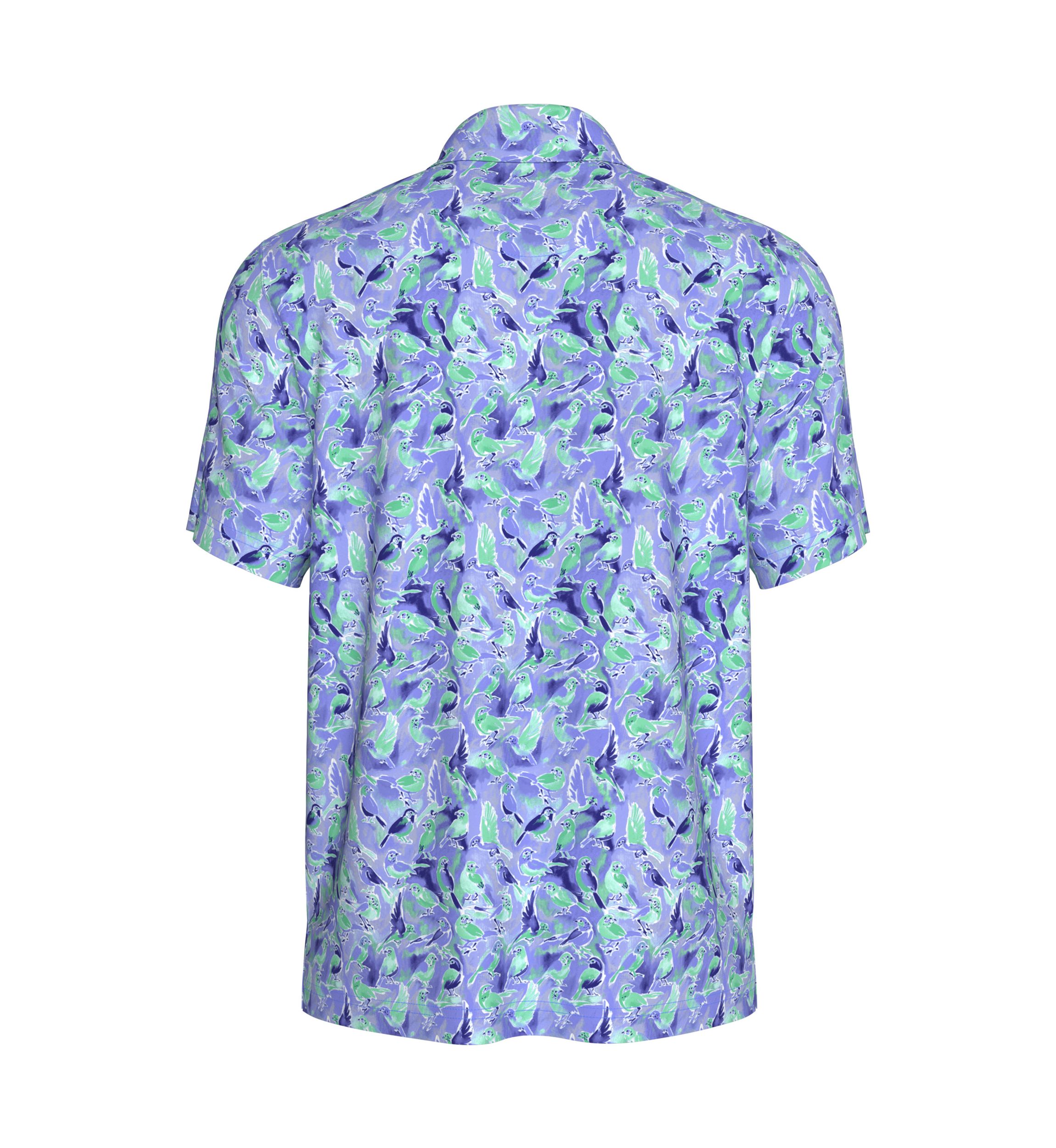 Boys 8-20 Watercolor Birdie Printed Short Sleeve Golf Polo Shirt