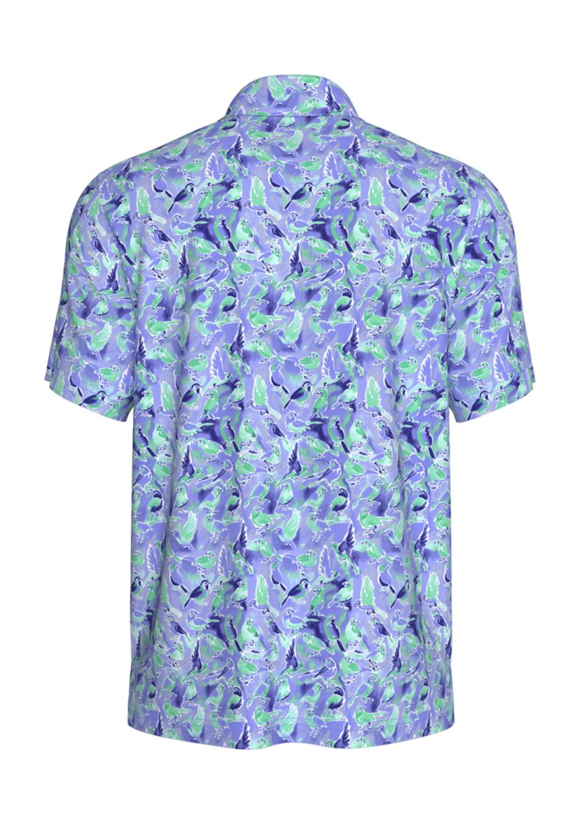 Boys 8-20 Watercolor Birdie Printed Short Sleeve Golf Polo Shirt