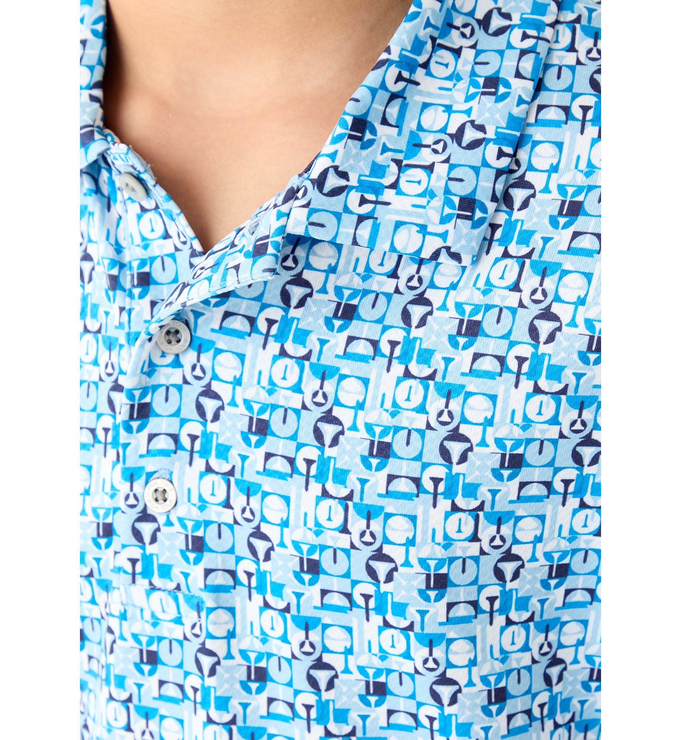 Boys 8-20 Short Sleeve Novelty Geometric Polo