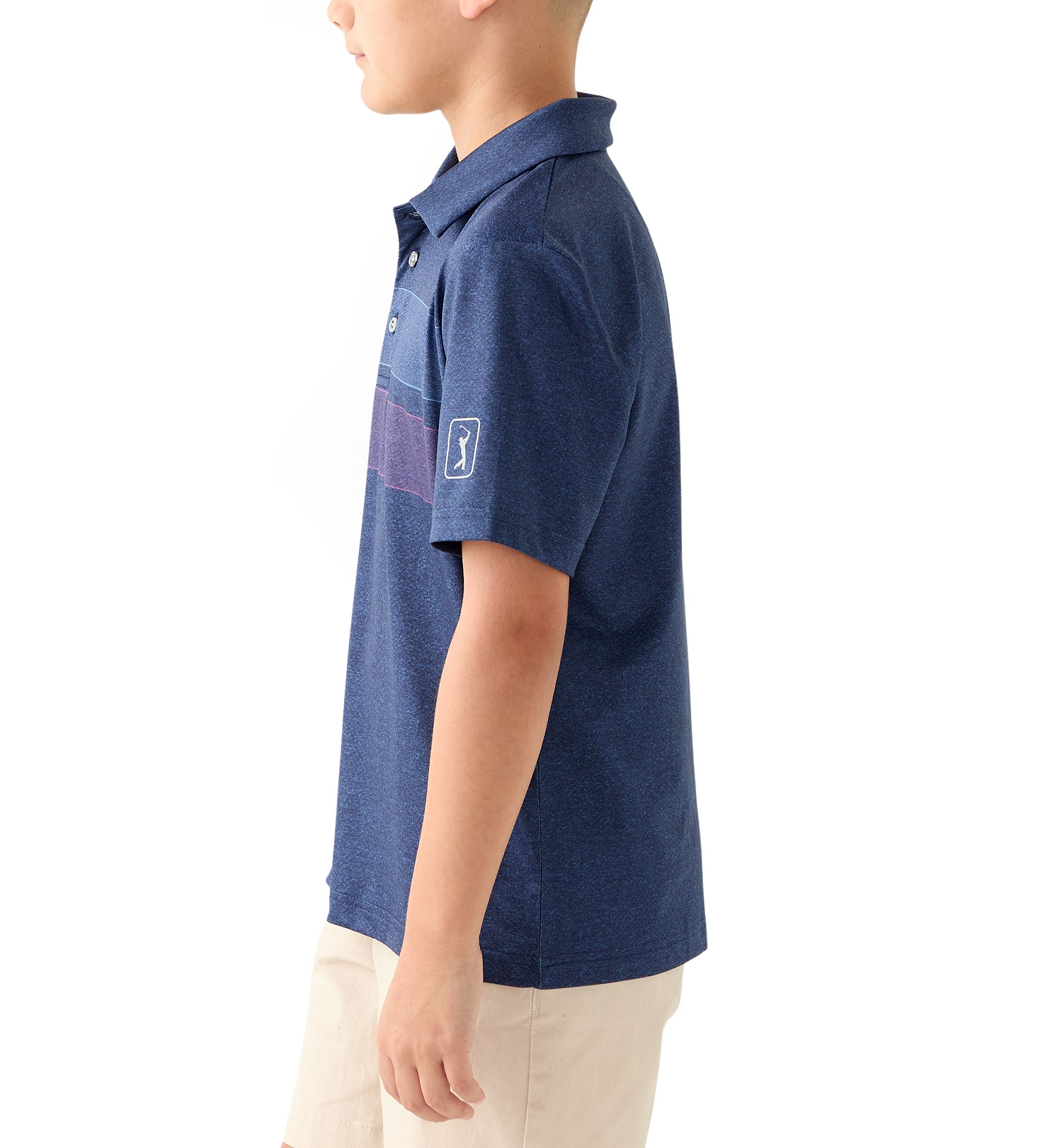 Boys 8-20 Short Sleeve Motion Chest Stripe Polo