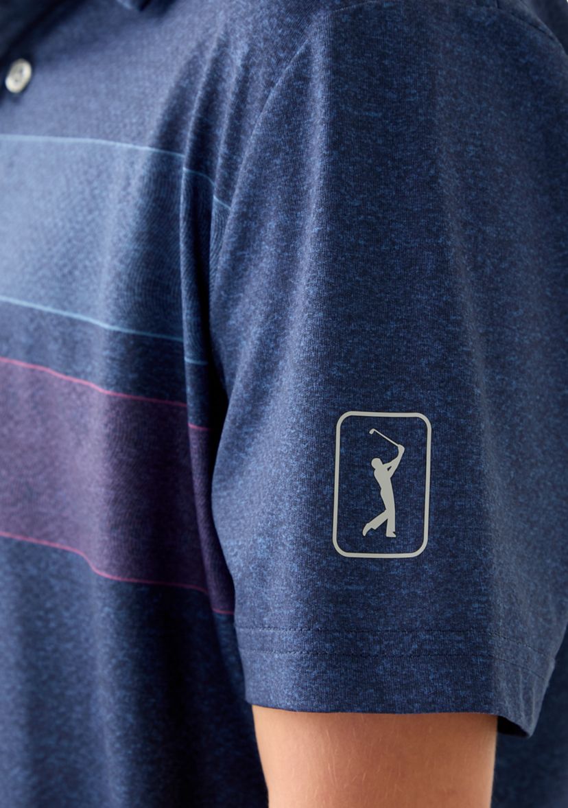 Boys 8-20 Short Sleeve Motion Chest Stripe Polo